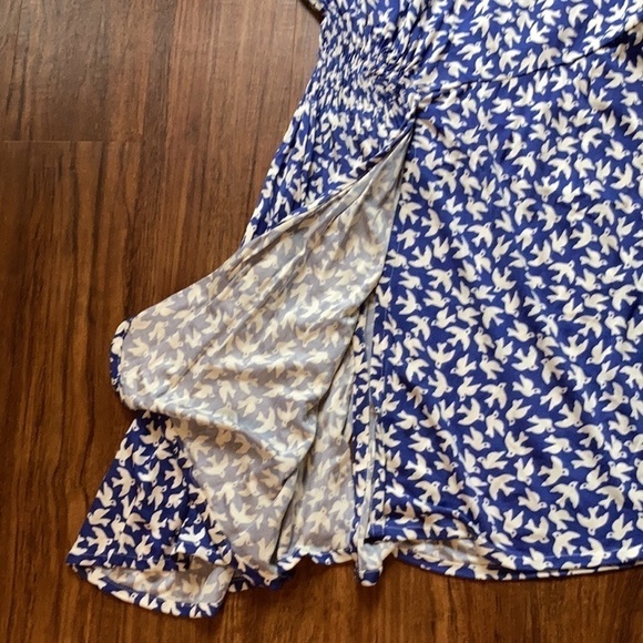 Anthropologie Brand Leifnotes bird blue white dress size small - Picture 9 of 9